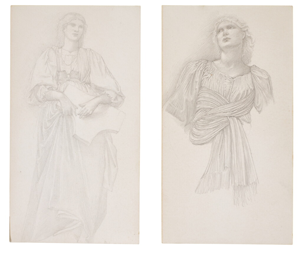 Voir en plein écran - Voir 1 du lot 68. Two pages of studies for ‘The Golden Stairs’, (two studies of a baby on the verso of one of the sheets).