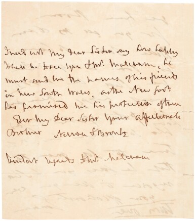 View full screen - View 1 of Lot 283. Viscount Horatio Nelson and Emma Hamilton | two autograph letters signed, to Catherine and George Matcham, 1805.