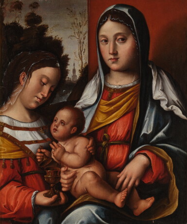 View full screen - View 1 of Lot 80. Madonna and Child with Saint Mary Magdalene.