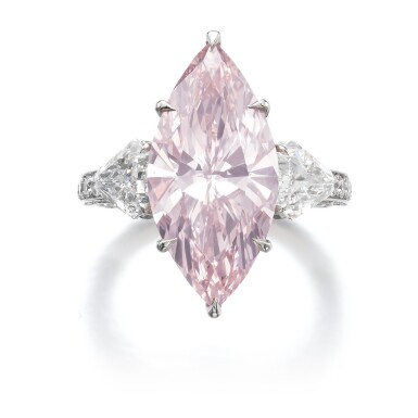 View full screen - View 1 of Lot 342. IMPORTANT FANCY INTENSE PINK DIAMOND RING.