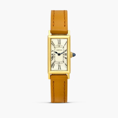 View full screen - View 1 of Lot 2491. London retailed | Allongée | A rectangular yellow gold lady’s wristwatch with gold deployant buckle, Circa 1923.