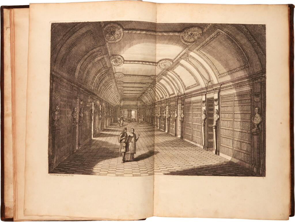 View full screen - View 1 of Lot 1672. Du Molinet, Le cabinet de la Bibliothèque de Sainte Geneviève, Paris, 1692, contemporary mottled calf, large-paper copy.