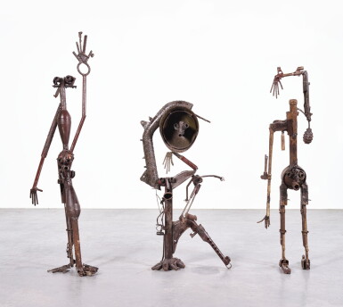 View full screen - View 1 of Lot 80. GONÇALO MABUNDA | UNTITLED (STANDING FIGURES).