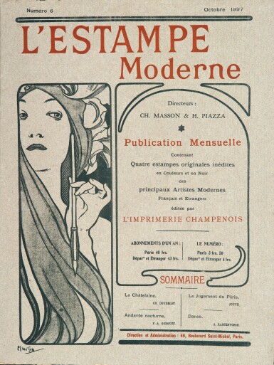 View full screen - View 1 of Lot 162. REVUE. L'Estampe moderne. 1897-1899. 24 fascicules. Collection complète de cette suite de 100 estampes originales.