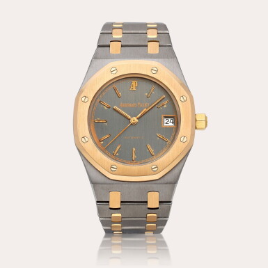 View full screen - View 1 of Lot 2309. Royal Oak, Reference 14790TR.OO.0789TR.01 | A pink gold and tantalum bracelet watch with date, Circa 1995 | 愛彼 | 皇家橡樹系列 型號14790TR.OO.0789TR.01 | 粉紅金及鉭金屬鏈帶腕錶,備日期顯示,約1995年製.
