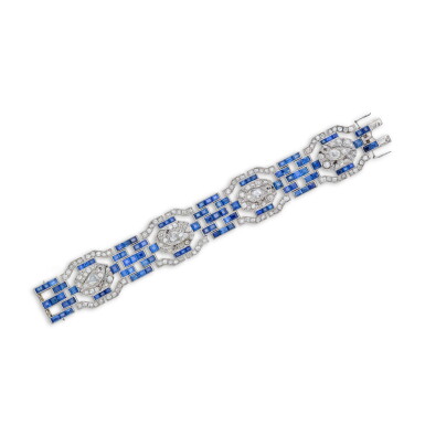 View full screen - View 1 of Lot 484. Sapphire and Diamond Bracelet.