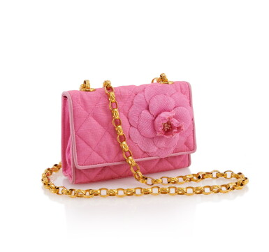 View full screen - View 1 of Lot 60. CHANEL | PINK QUILTED FLOWER FLAP MINI .