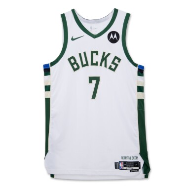 View full screen - View 1 of Lot 46. Chris Livingston ‘Rookie Debut’ Milwaukee Bucks 2023-2024 Game Worn Association Edition Jersey.