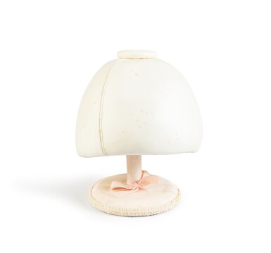 View full screen - View 1 of Lot 302. Cream Leather Hat and Holder.