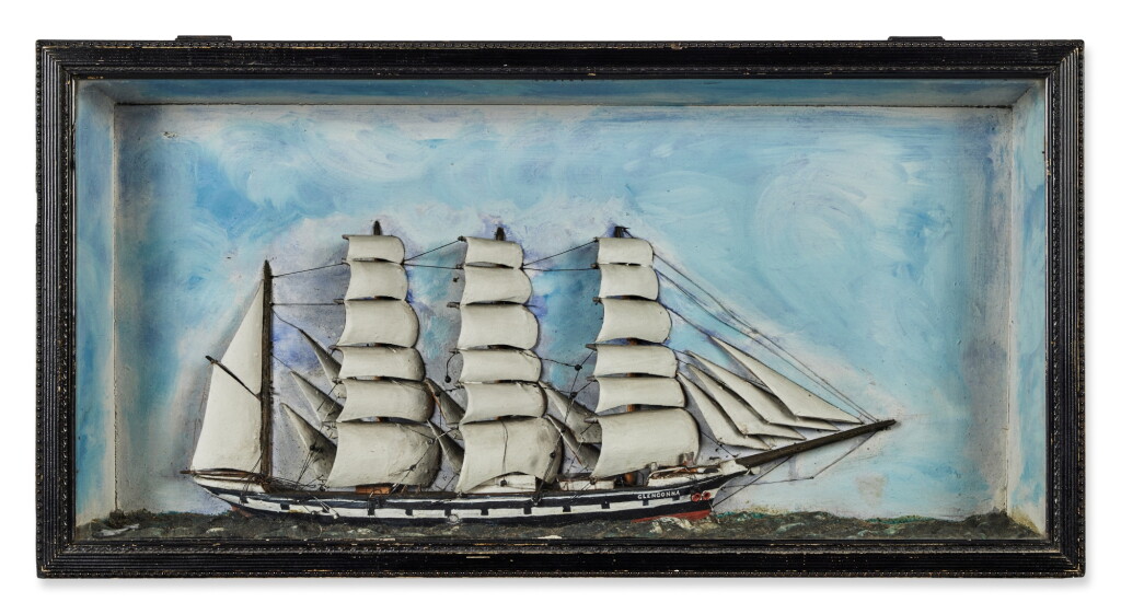 全螢幕檢視 - 查看226Three Assorted Victorian Framed and Painted Ship Dioramas, Mid-19th Century 的1
