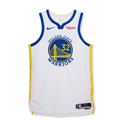 View full screen - View 1 of Lot 70. Trayce Jackson-Davis Golden State Warriors 2023-2024 Kia NBA Tip-Off Game Worn Association Edition Jersey .