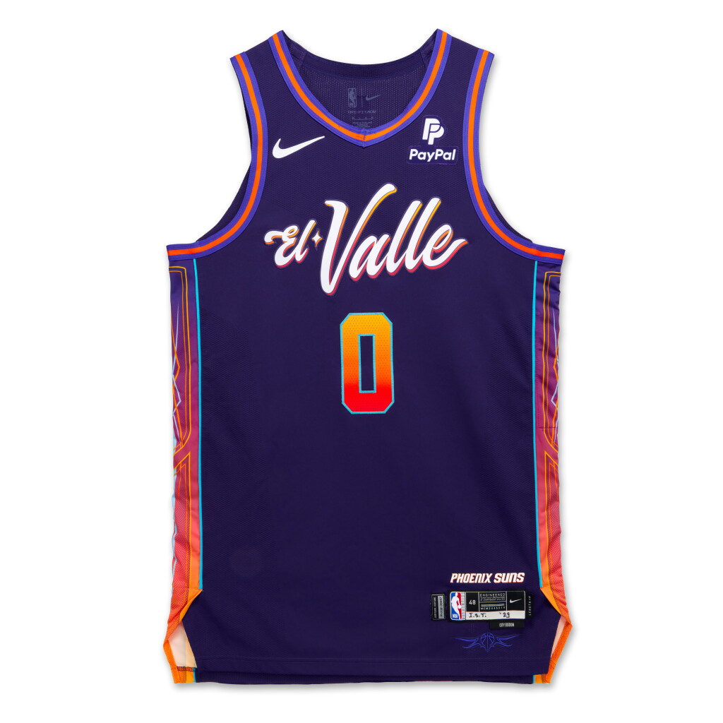 View full screen - View 1 of Lot 55. Jordan Goodwin Phoenix Suns 2023-2024 Game Worn City Edition Jersey.
