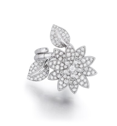View full screen - View 1 of Lot 125. 'Lotus' white gold and diamond ring.