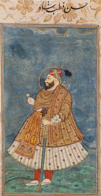 View full screen - View 1 of Lot 106. Profile Portrait of Sultan Abu'l Hasan Qutb Shah of Golconda, India, Deccan, Golconda, Early 18th century.