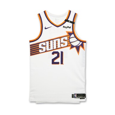 View full screen - View 1 of Lot 197. Tyus Jones Phoenix Suns 2024-2025 Kia NBA Tip-Off Game Worn Association Edition Jersey.