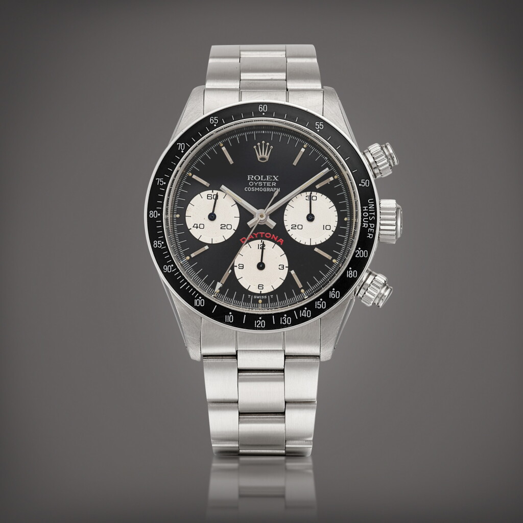 View full screen - View 1 of Lot 2274. Cosmograph Daytona "Big Red", Reference 6263 A stainless steel chronograph wristwatch with bracelet, Circa 1984 | 勞力士 | Cosmograph Daytona "Big Red" 型號6263 | 精鋼計時鏈帶腕錶,約1984年製.