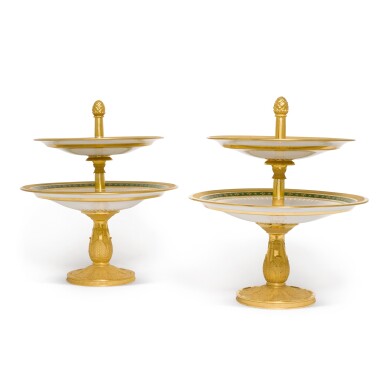 View full screen - View 1 of Lot 545. Two porcelain tazzas, Imperial Porcelain Factory, St Petersburg, mid-19th century .