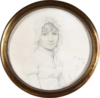 View full screen - View 1 of Lot 52. Portrait of a young woman wearing a lace bonnet.