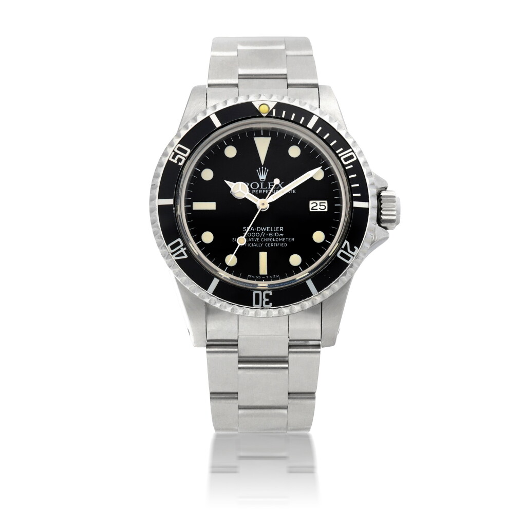 View full screen - View 1 of Lot 153. ROLEX | 'GREAT WHITE' SEA-DWELLER, REF 1665, STAINLESS STEEL WRISTWATCH WITH HELIUM ESCAPE VALVE, DATE AND BRACELET CIRCA 1983.