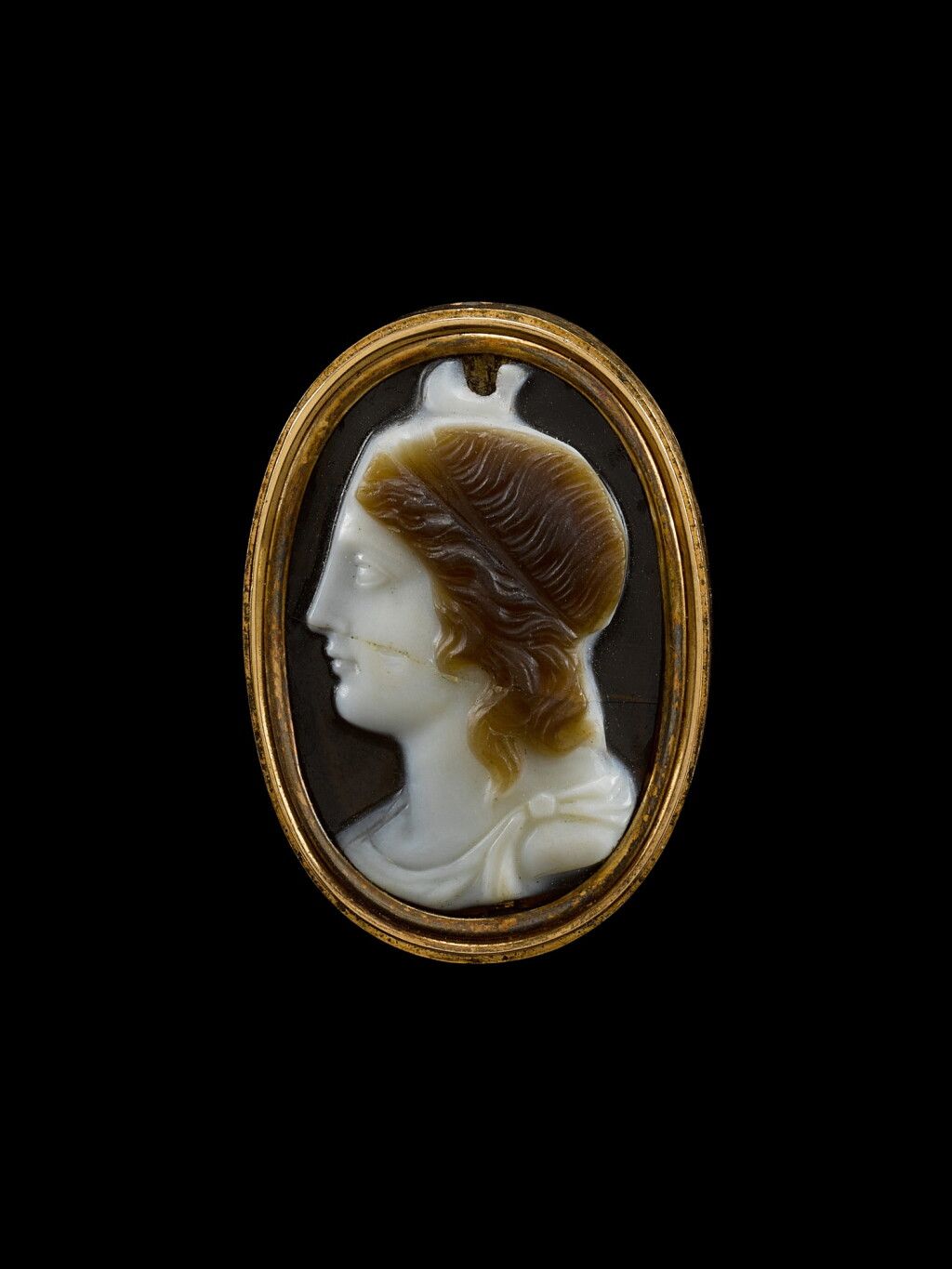 View full screen - View 1 of Lot 251. A Hellenistic Sardonyx Cameo of Selene or a Deified Queen, Ptolemaic Period, 304-30 B.C..