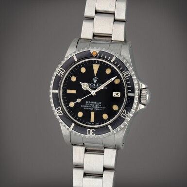 View full screen - View 1 of Lot 188. Sea-Dweller 'Great White', Reference 1665 | A stainless steel wristwatch with date, helium escape valve and bracelet | Circa 1979.