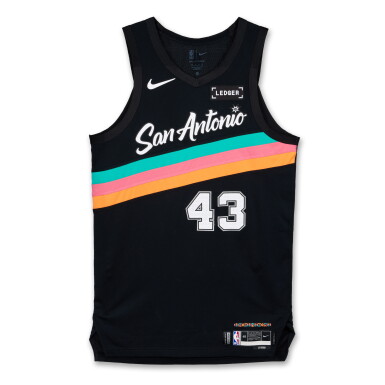 View full screen - View 1 of Lot 18. Lindy Waters III San Antonio Spurs 2026 NBA Playoffs Western Conference Round 1 Game Issued City Edition Jersey | Game 1 | Probable Wear.