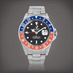 GMT-Master II 'Pepsi', reference 16710 Montre bracelet à double fuseau horaire en acier avec date | Stainless steel dual time zone wristwatch with date and bracelet Vers 2001 | Circa 2001