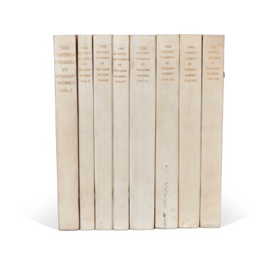 View full screen - View 1 of Lot 127. Kelmscott Press--William Morris | The Earthly Paradise, 8 volumes, 1896-97.