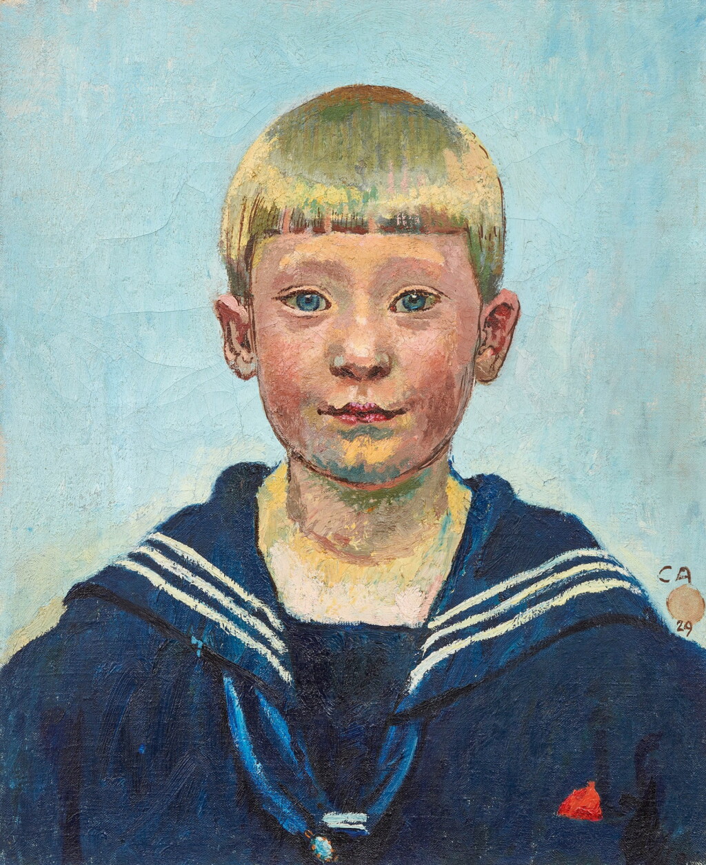 View full screen - View 1 of Lot 56. Bildnis Hans Heinrich Blass (Knabe im Matrosenhemd), 1929.
