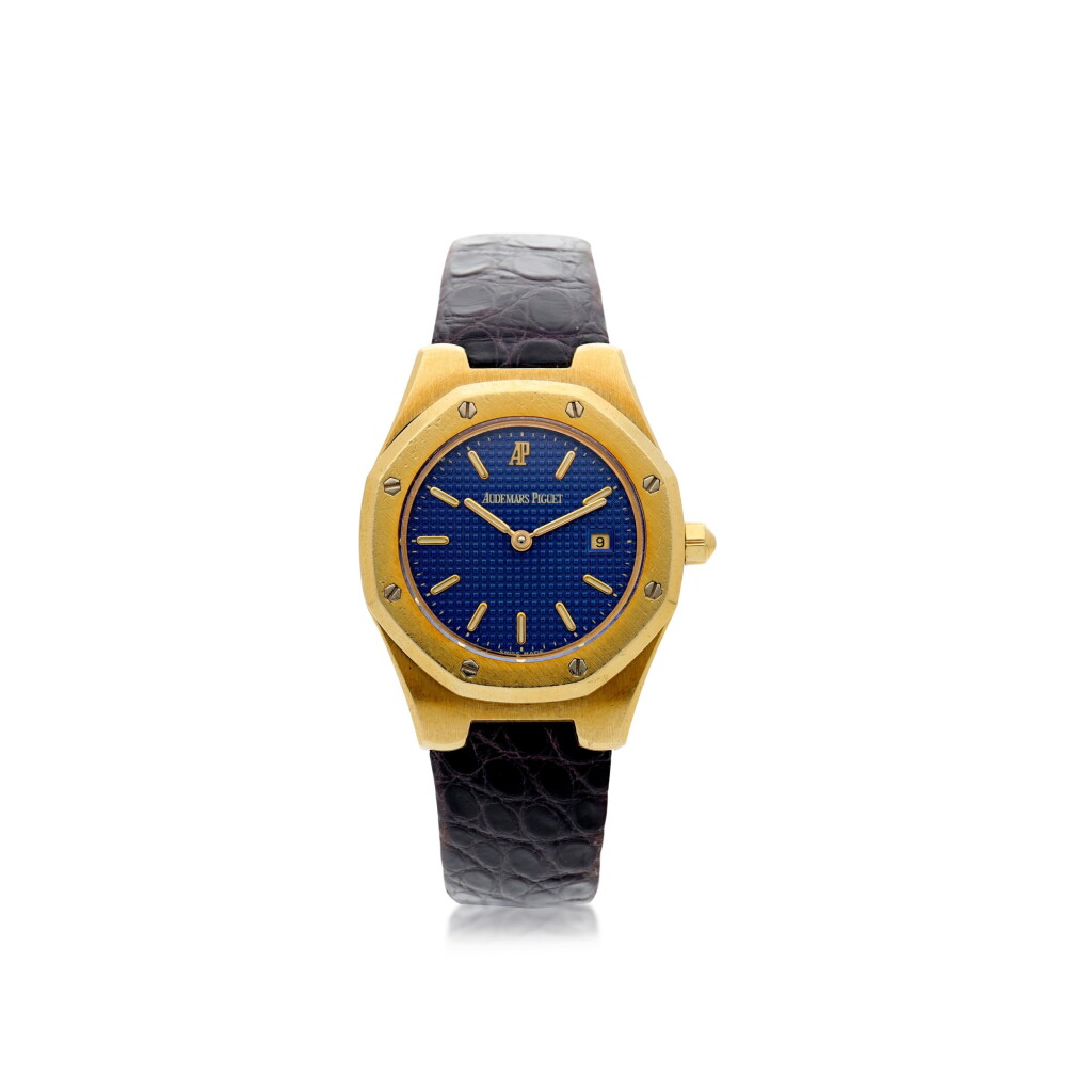View full screen - View 1 of Lot 50. AUDEMARS PIGUET | A YELLOW GOLD QUARTZ WRISTWATCH WITH DATE, CIRCA 1990.