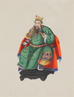A group of three Chinese Export pith paper paintings, Qing dynasty, 19th century