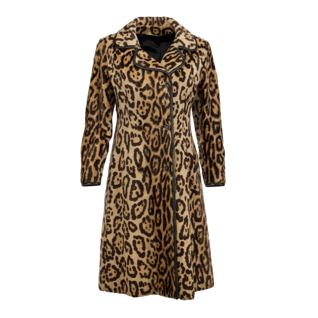 View full screen - View 1 of Lot 1. Carolyn Bessette-Kennedy's Faux-Leopard Printed Double-Breasted Coat, circa 1969.