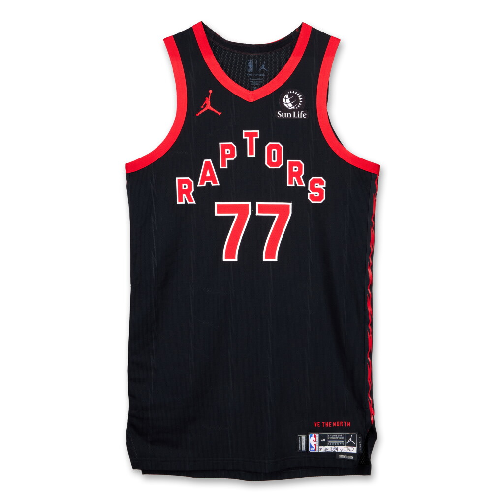 View full screen - View 1 of Lot 223. Jamison Battle Toronto Raptors 2024-2025 Emirates NBA Cup Game Worn Statement Edition Jersey.