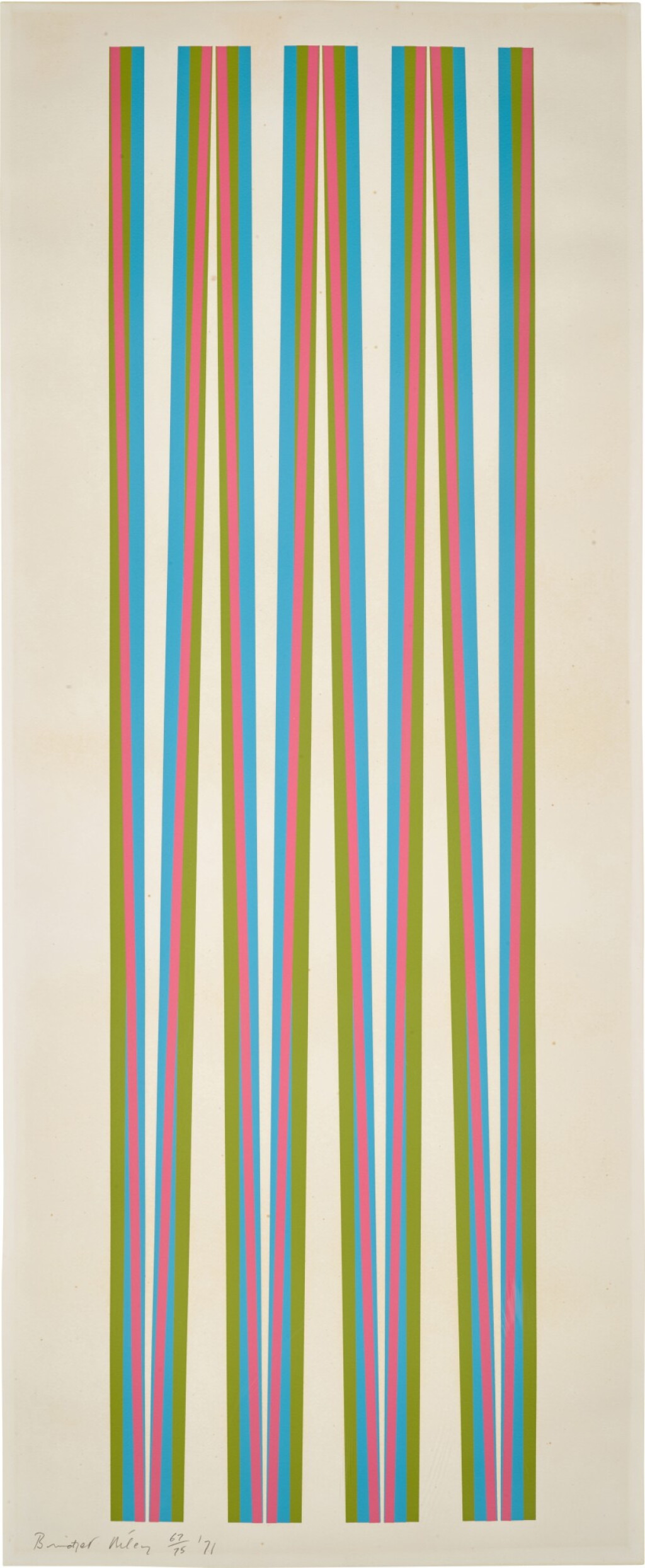 View full screen - View 1 of Lot 668. BRIDGET RILEY | UNTITLED (ELONGATED TRIANGLES 5) (S. 13).