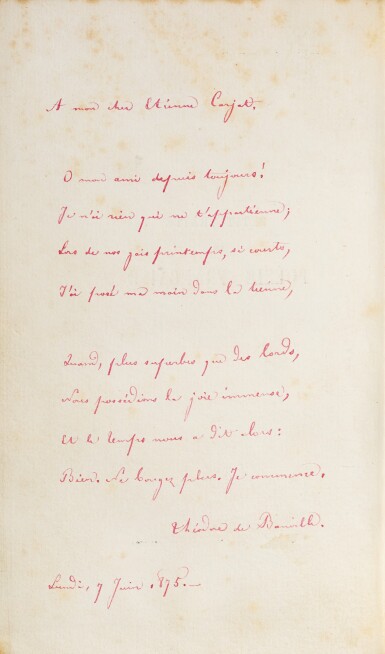 View full screen - View 1 of Lot 59. Petit traité de poésie française. 1872. Demi-maroquin de l'époque. Exemplaire d'Étienne Carjat.