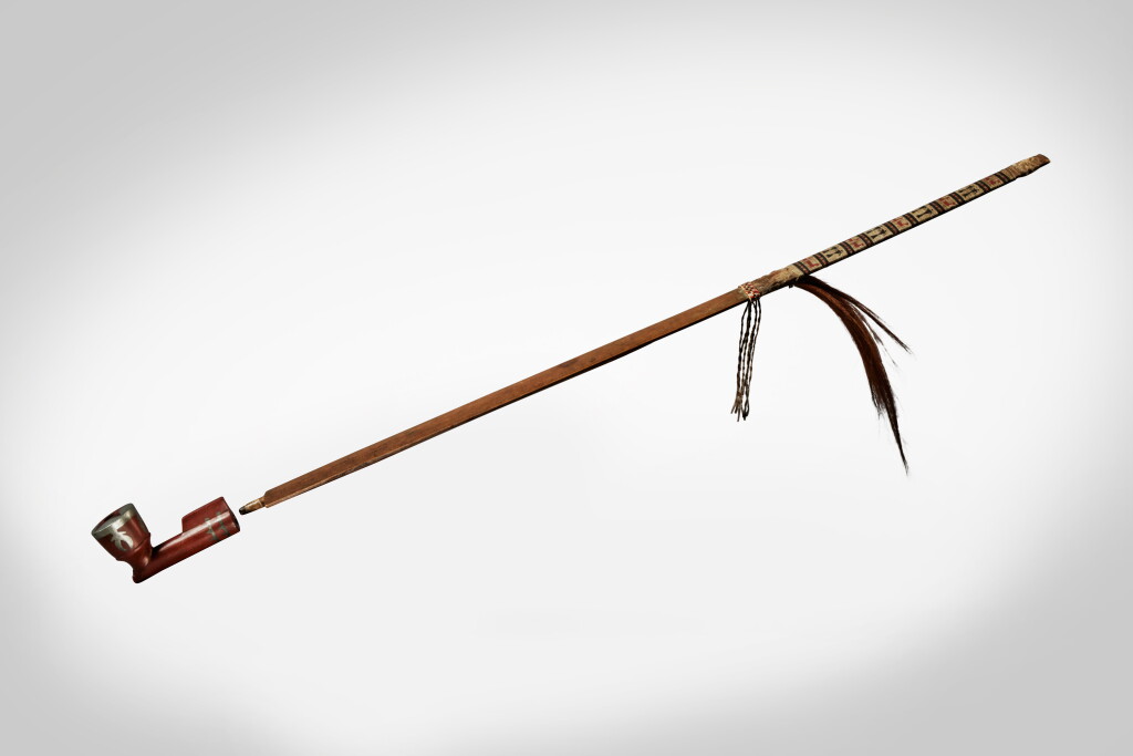View full screen - View 1 of Lot 759. Dakota Ceremonial Pipe and Stem.