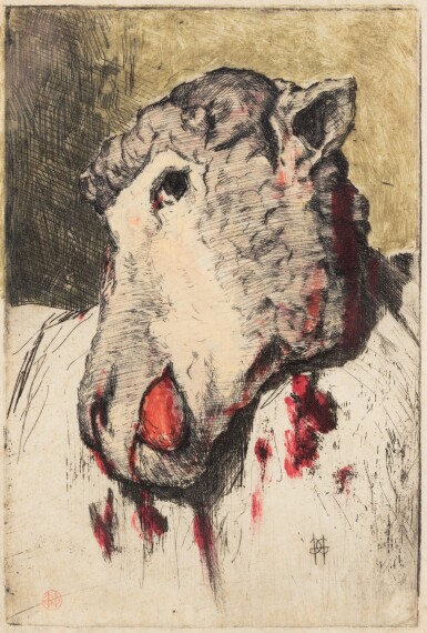 View full screen - View 1 of Lot 390. French School, Late 19th Century, Tête de mouton coupée.