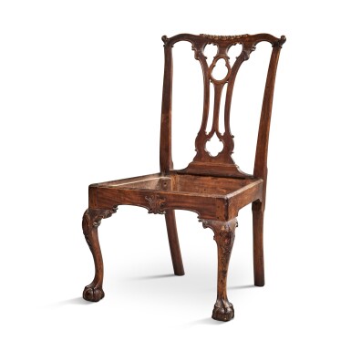 View full screen - View 1 of Lot 520. Fine and Rare Chippendale Carved Mahogany Side Chair, Possibly by James Gillingham (1736-1781), Philadelphia, Pennsylvania, Circa 1770.