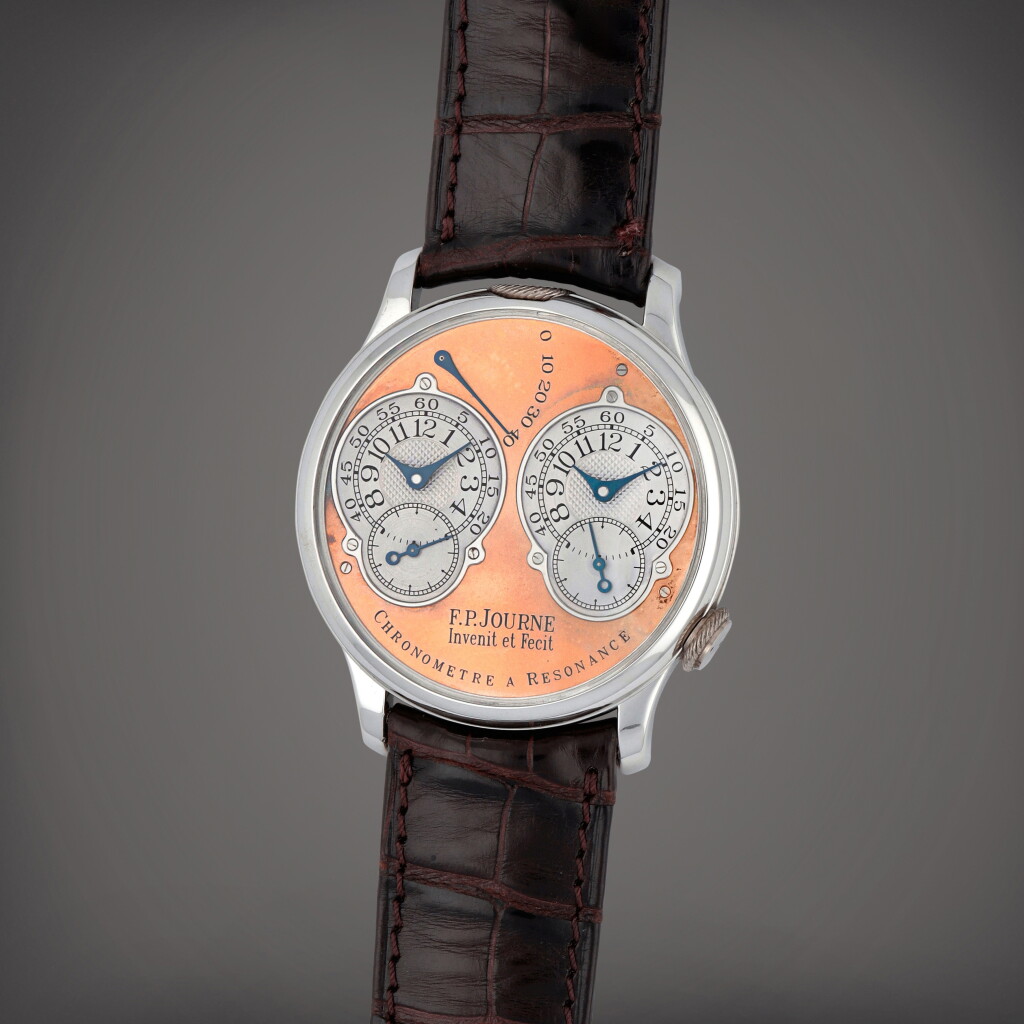 全螢幕檢視 - 查看94Chronomètre à Resonnance 'Pré-Souscription' | A platinum dual time zone wristwatch with power reserve indication and brass movement | Made in 2000的1