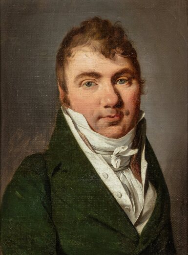 View full screen - View 1 of Lot 177. Portrait of a Man wearing a green jacket .