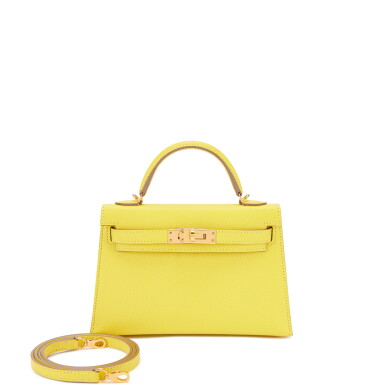 View full screen - View 1 of Lot 601. Lime Epsom Mini Kelly II 20 Gold Hardware, 2019.