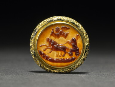 View full screen - View 1 of Lot 8. Southern Italian, probably Palermo, Sicily, circa 1220-1240 | An Important Cameo with the Ascension of the Prophet Elijah to Heaven from the Imperial Treasury of the Holy Roman Emperors.