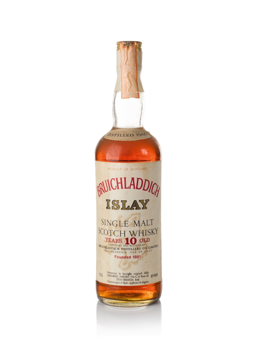 View full screen - View 1 of Lot 77. Bruichladdich Samaroli 10 Year Old 45.0 abv 1965.