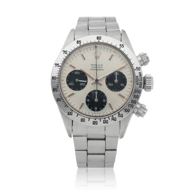 View full screen - View 1 of Lot 426. 'Sigma Dial' Daytona, Ref. 6265 Stainless steel chronograph wristwatch with bracelet Circa 1973 | 勞力士 6265型號「'Sigma Dial' Daytona」精鋼計時鍊帶腕錶,年份約1973.