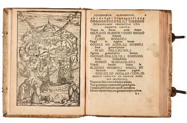 View full screen - View 1 of Lot 1165. More, De optimo Reip. statu deque nova insula Utopia libellus vere aureus, Basel, 1518, German blind-tooled pigskin.