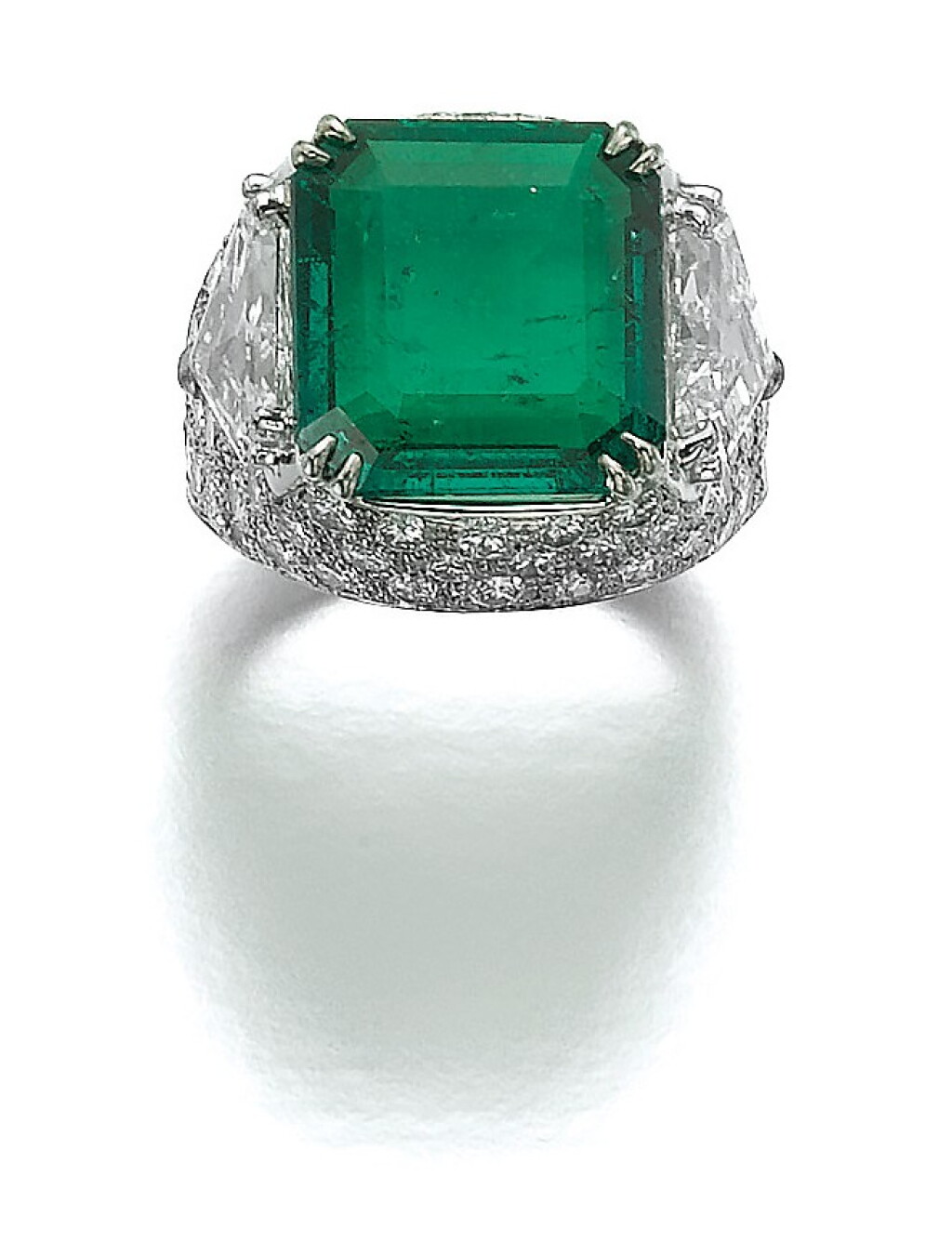 View full screen - View 1 of Lot 69. ERIC BERTRAND | EMERALD AND DIAMOND RING.