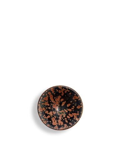 View full screen - View 1 of Lot 3675. A superb and rare russet-splashed black-glazed 'partridge feather' bowl, Song dynasty | 宋 鷓鴣斑斗笠盞.