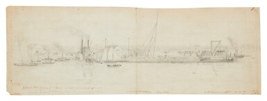 View full screen - View 1 of Lot 18. (Civil War) — Allgauer, Charles F. | A collection of original pencil illustrations of Civil War scenes at Fort Pickens.