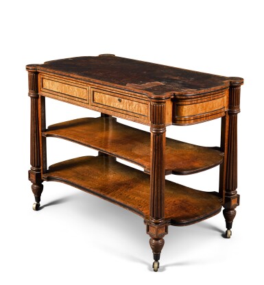View full screen - View 1 of Lot 168. A George IV mahogany and ebony strung library centre table, circa 1825.