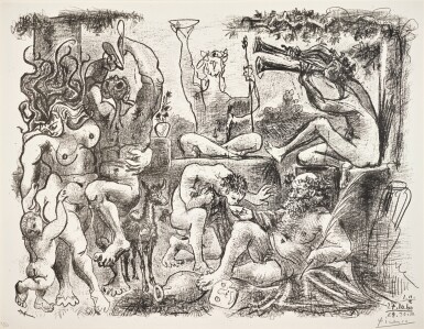 View full screen - View 1 of Lot 112. PABLO PICASSO | HOMMAGE À BACCHUS (B. 1006; MOURLOT 336).